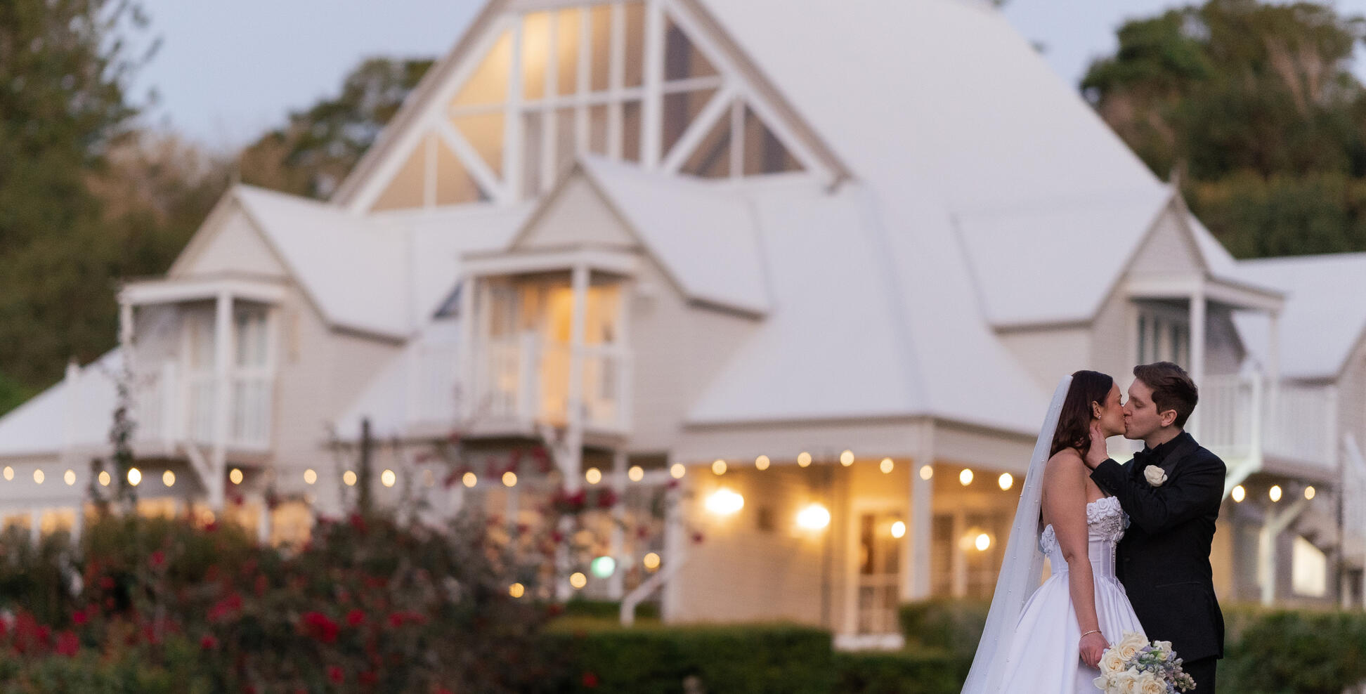 Live music singer at a Wedding ceremony and reception at Maleny Manor Maybe Then performs live music at Maleny Manor for a wedding on the Sunshine Coast, Queensland.